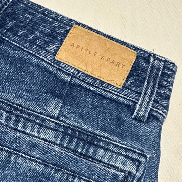 Apiece Apart Merida Denim Shorts Button Fly Navy Wash Size 0 EUC - Picture 4 of 16